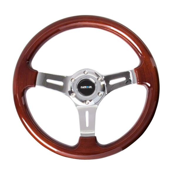 Nrg 330 mm Classic Wood Grain Wheel, Chrome ST-015-1CH
